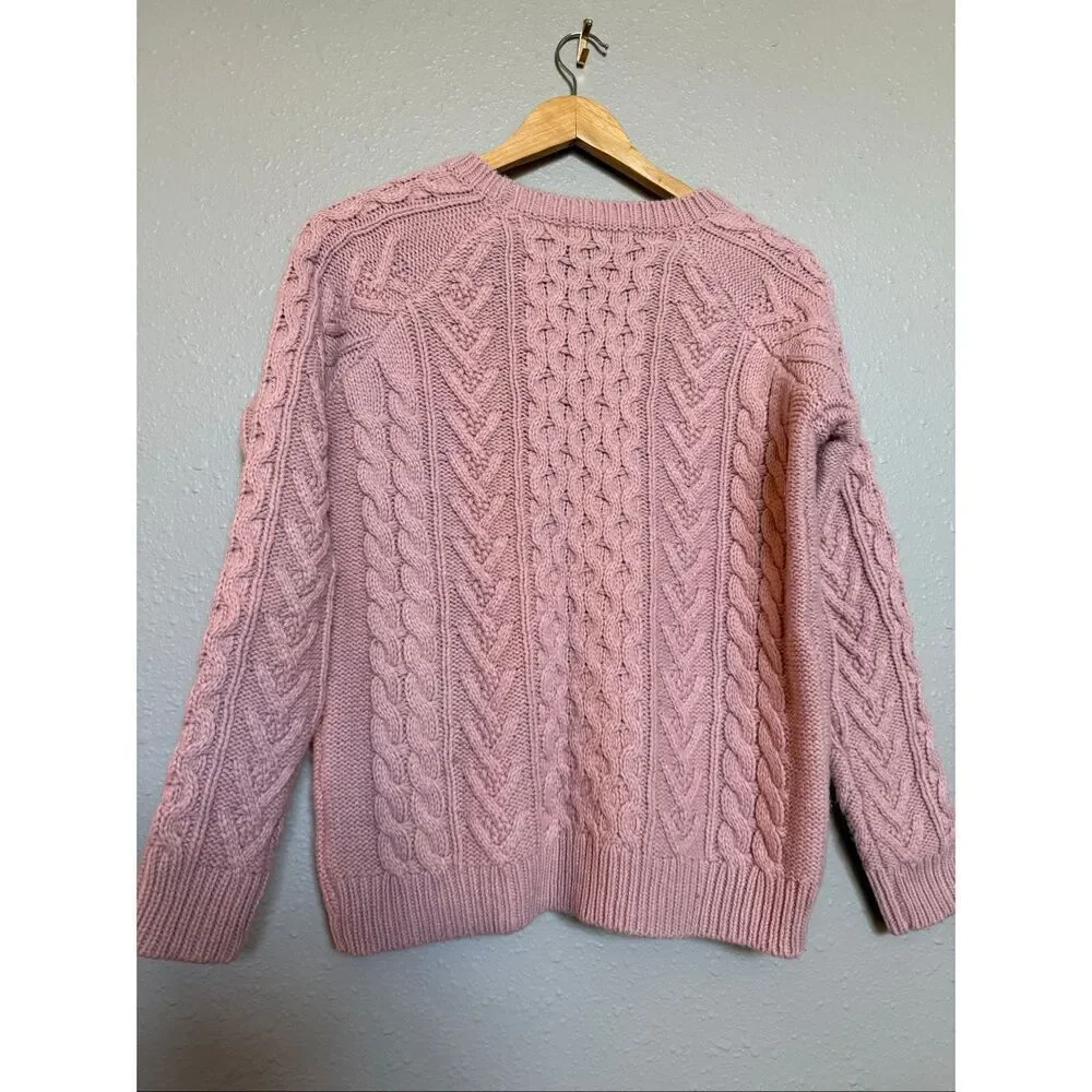 Forever 21 Essentials Dusty Pink Cable-Knit Sweater – Size S